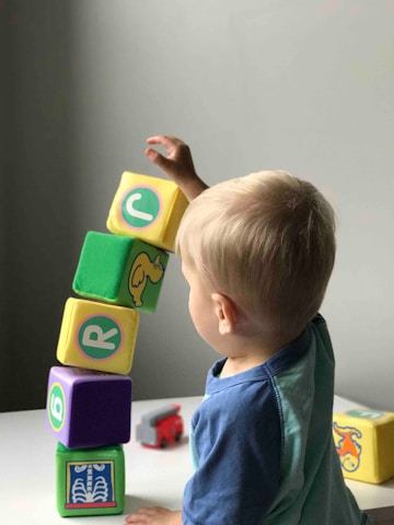Child playing with blocks