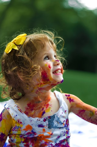 Child with paint